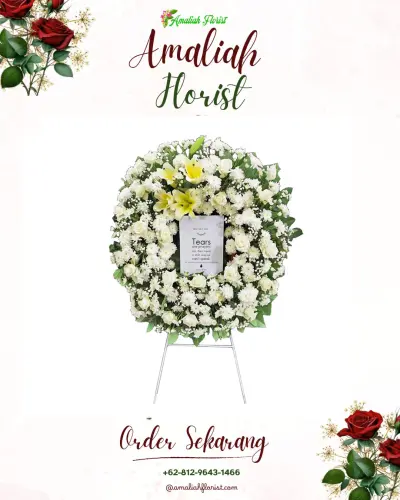 Krans Bunga Duka Cita di Abadijaya